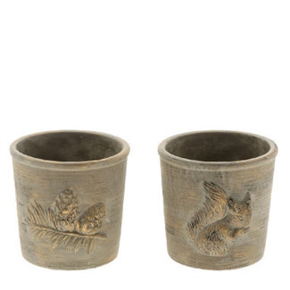 4A Herbst Blumentopf Pflanzentopf „Minka“ | Farbe: Braun | Durchmesser 14,5 Zentimeter | Höhe 13 Zentimeter | Pro 6 Blumentöpfe