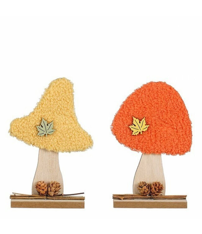 Décoration de Champignon | Couleur : Couleurs Mixtes | Longueur 11 centimètres | Largeur 4,5 centimètres | Hauteur 17 centimètres | Par 12 champignons