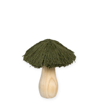 4A Mushroom Decoration with Cotton | Colour: Green | Diameter 3 centimetres | Length 11 centimetres | Per 4 mushrooms