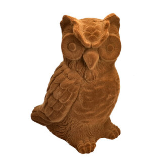 4A Flock Owl Decoration | Colour: Brown | Width 22 centimetres | Height 26.5 centimetres | Per owl
