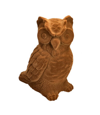 4A Flock Owl Decoration | Colour: Brown | Width 22 centimetres | Height 26.5 centimetres | Per owl