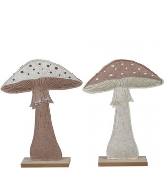 4A Mushroom Assortment Decoration | Colour: Beige | Length 22.5 centimetres | Width 5 centimetres | Height 30.5 centimetres | Per 6 mushrooms