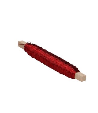 4A Lacquered Copper Wire Flower Wire | Colour: Red | Diameter 0.5 millimetres | Per 100 grams