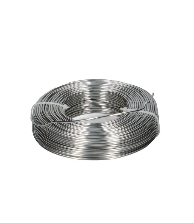 Aluminiumdraht | Farbe: Silberfarben | Durchmesser 2 Millimeter | Länge 60 Meter | Gewicht 500 Gramm | Pro Rolle