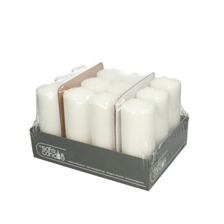 4A Bougie Pilier “Safe Candle” | Couleur : Blanc Naturel | Diamètre 6 centimètres | Hauteur 15 centimètres | Par 12 bougies