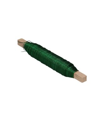 4A Fil de cuivre laqué pour fleurs | Couleur : Vert foncé | Diamètre 0,5 millimètre | Par 100 grammes