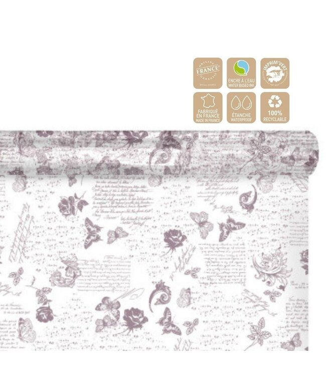 Film on roll "Romance" | Colour: Lilac | Width 80 centimetres | Length 100 metres | Per roll