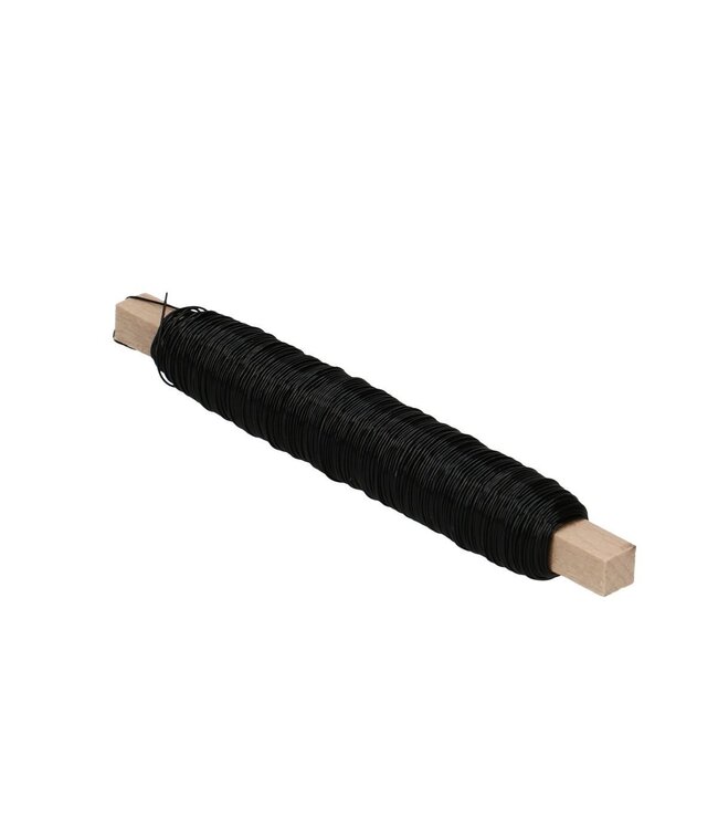 Lacquered Copper Wire Flower Wire | Colour: Black | Diameter 0.5 millimetres | Per 100 grams