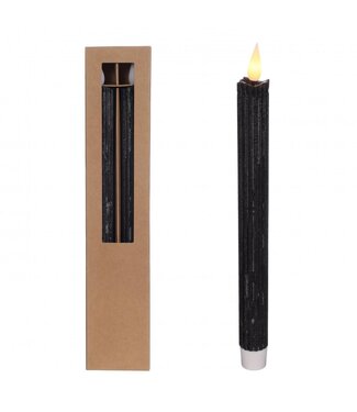 4A Bougie Crayon LED | Couleur : Noir | Diamètre 2,1 centimètres | Hauteur 25 centimètres | Piles non incluses | Par 2 bougies