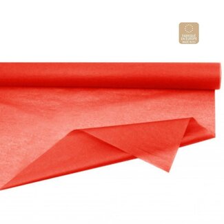 4A Papier de soie en rouleau | Couleur : Rouge | Largeur 75 centimètres | Longueur 50 mètres | 28 grammes/m2 | Par rouleau