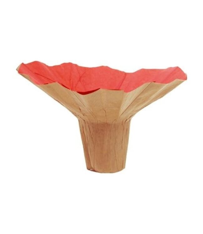 Support de bouquet en papier kraft “Roset” | Couleur : Rouge | Diamètre 23 centimètres | Par 10 supports de bouquet