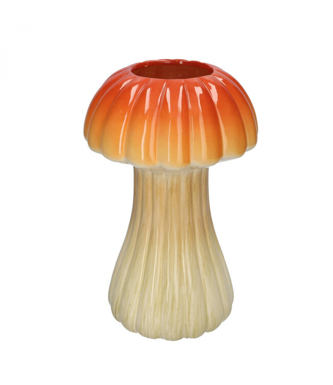 Vase Champignon | Couleur : Orange | Diamètre 8 - 18 centimètres | Hauteur 28,5 centimètres | Par vase