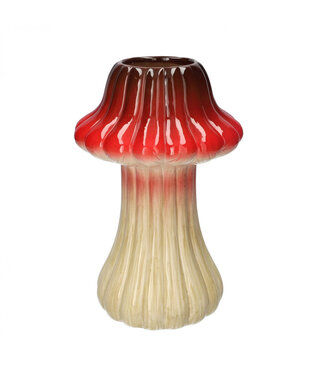 4A Vase Champignon | Couleur : Bordeaux | Diamètre 8 - 18 centimètres | Hauteur 28,5 centimètres | Par vase