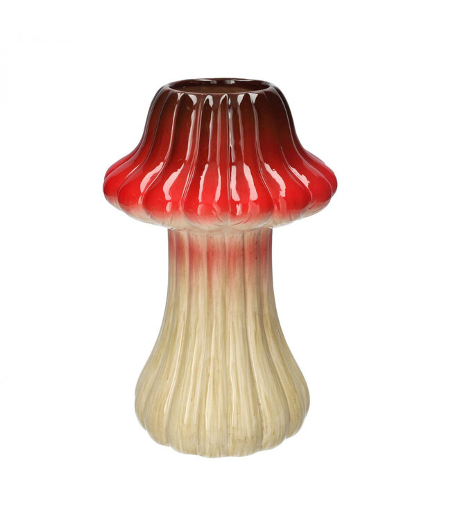 Vase Champignon | Couleur : Bordeaux | Diamètre 8 - 18 centimètres | Hauteur 28,5 centimètres | Par vase