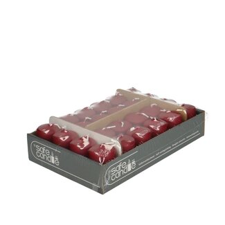 4A Kaars Stomp “Safe Candle” | Kleur: Wijnrood | Diameter 4 centimeter | Hoogte 6 centimeter | Per 24 kaarsen