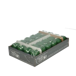 4A Kaars Stomp “Safe Candle” | Kleur: Donkergroen | Diameter 4 centimeter | Hoogte 6 centimeter | Per 24 kaarsen