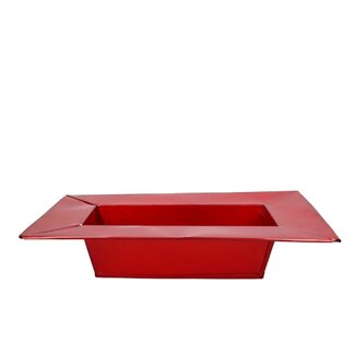 4A Zinkschale Blumentopf Pflanzenkübel | Farbe: Rot | Durchmesser 31 - 20 Zentimeter | Höhe 5 Zentimeter | Pro 5 Schalen