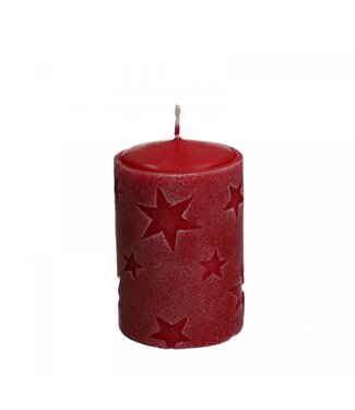 4A Bougie Pilier “Safe Candle” Étoile | Couleur : Rouge | Diamètre 6,5 centimètres | Hauteur 10 centimètres | Par 4 bougies