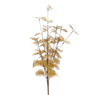 4A Kunstblume Eukalyptus Zweig | Farbe: Goldfarben | Länge 40 Zentimeter | Pro Zweig