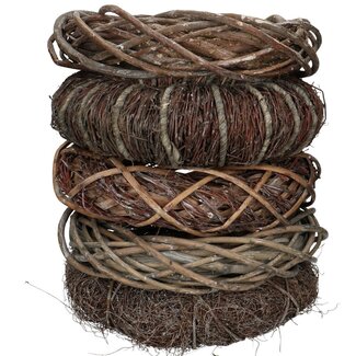 4A Assortiment de Couronnes “Stack” | Couleur : Gris | Diamètre 30 centimètres | Par 5 couronnes