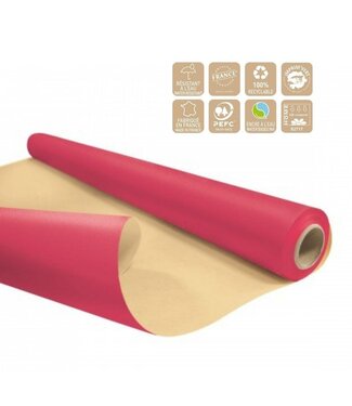 4A Eco Waterbestendig Papier op rol | Kleur: Donkerroze | Breedte 80 centimeter | Lengte 25 meter | Per rol