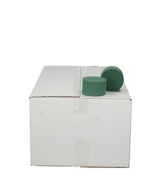 4A Steckschaum Basis Zylinder | Farbe: Grün | Durchmesser 8 Zentimeter | Höhe 5 Zentimeter | Pro 110 Zylinder