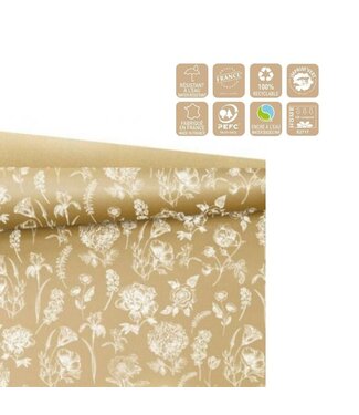 4A Paper on Roll Botanical Motif "Botanical" | Colour: Natural White | Width 80 centimetres | Length 25 metres | Per roll