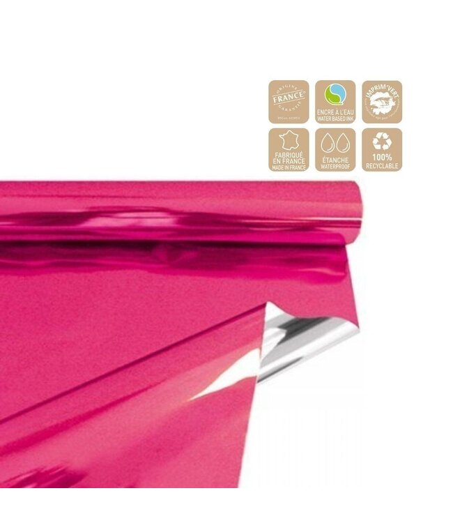 Film en Rouleau | Couleur : Fuchsia Métallique | Largeur 70 centimètres | Longueur 50 mètres | Par rouleau