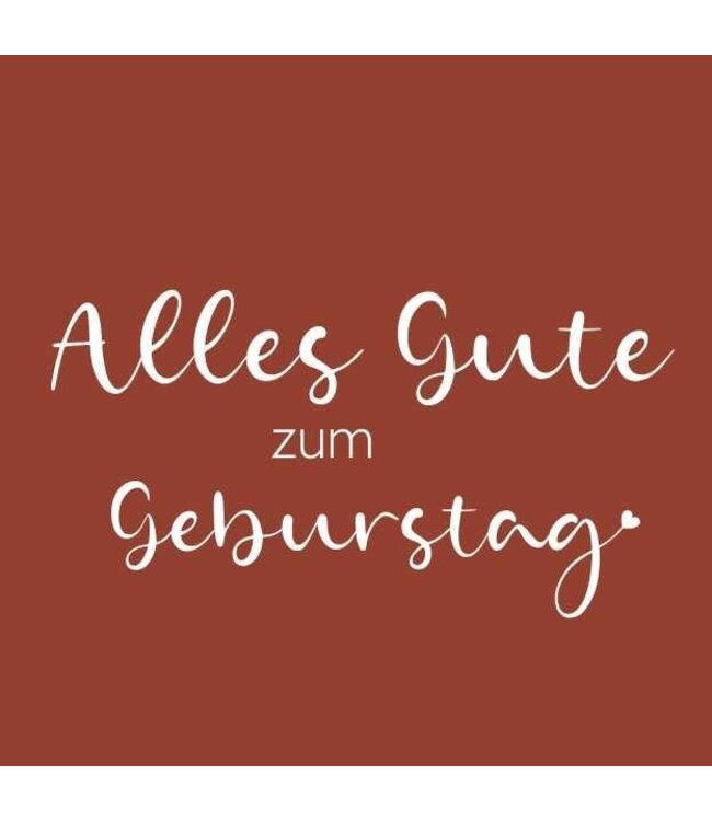Label Card with German text “Geburtstag” | Colour: Terracotta | Width 7 centimetres | Height 7 centimetres | Per 20 labels