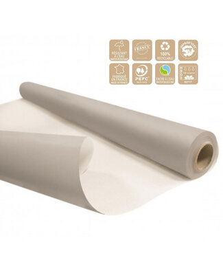 4A Papier en rouleau Eco Résistant à l'eau | Couleur : Gris | Largeur 80 centimètres | Longueur 25 mètres | Par rouleau