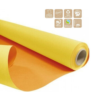 4A Papier double face en rouleau “Duo” | Couleur : Jaune Orange | Largeur 80 centimètres | Longueur 40 mètres | Par rouleau