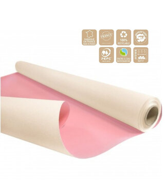 4A Two-sided Paper on roll “Duo” | Colour: Light Pink | Width 80 centimetres | Length 40 metres | Per roll