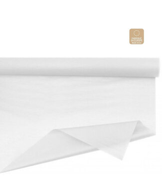 4A Papier de soie en rouleau | Couleur : Blanc Naturel | Largeur 75 centimètres | Longueur 50 mètres | 28 grammes/m2 | Par rouleau