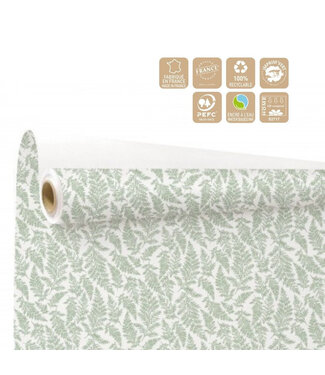 4A Paper on roll “Cyrielle” | Colour: Green White | Width 80 centimetres | Length 40 metres | Per roll