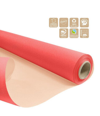 4A Zweiseitiges Papier auf Rolle „Duo“ | Farbe: Dunkelrosa | Breite 80 Zentimeter | Länge 40 Meter | Pro Rolle