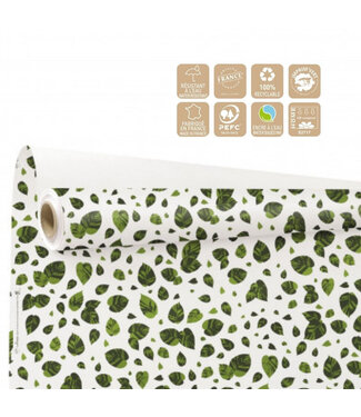 4A Papier en rouleau Eco “Lina” | Couleur : Vert Blanc | Largeur 80 centimètres | Longueur 25 mètres | Par rouleau