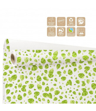 4A Papier en rouleau Eco "Lina" | Couleur : Blanc Vert | Largeur 80 centimètres | Longueur 25 mètres | Par rouleau
