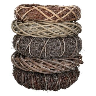 4A Assorti Krans "Stack" | Kleur: Naturelle Wit | Diameter 40 centimeter | Per 5 kransen