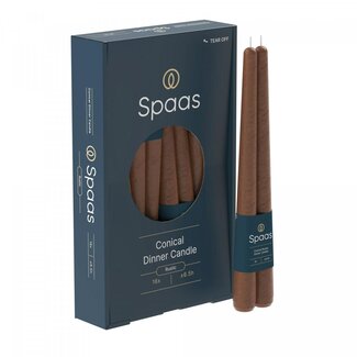 4A Gotische Rustikale Kerze | Farbe: Braunrot | Durchmesser 2,2 Zentimeter | Länge 25 Zentimeter | Pro 16 Kerzen