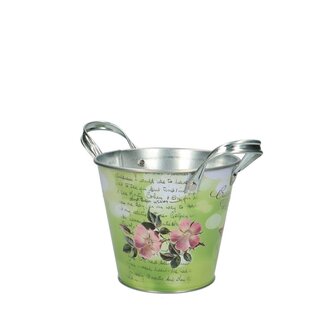 4A Zinc Bucket Flower Pot Plant Pot “Mayson” | Colour: Green | Diameter 13 centimetres | Height 12 centimetres | Per 10 buckets