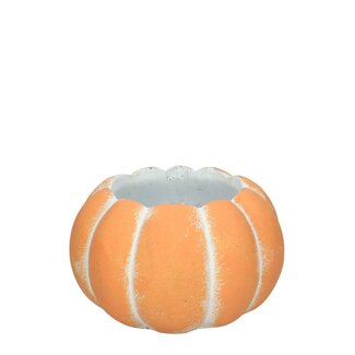 4A Pompoen Decoratie Schaal | Kleur: Oranje | Herfst Decoratie | Diameter 17 centimeter | Hoogte 10 centimeter | Per 8 schalen