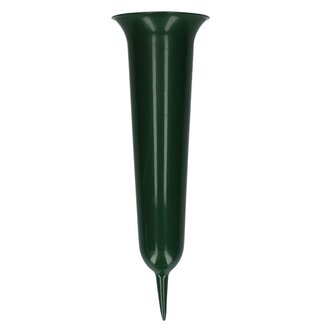 4A Vase funéraire en plastique | Couleur : Vert foncé | Diamètre 14 centimètres | Hauteur 42 centimètres | Par vase