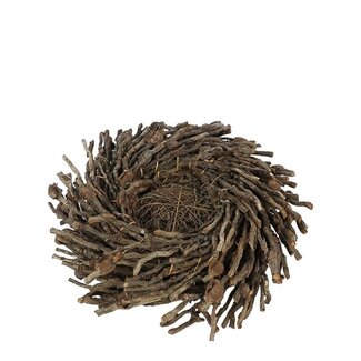 4A Holzblumentopf Pflanzgefäß aus gedrehtem Zweig | Farbe: Braun | Durchmesser 33 Zentimeter | Höhe 10 Zentimeter | Pro Blumentopf