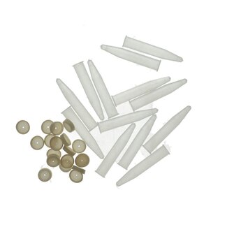 4A Fleuriste Flacon Anthurium avec bouchon | Couleur : Transparent | Diamètre 1,5 centimètre | Longueur 8 centimètres | Contenu 0,75 centimètre cube | Par 100 flacons