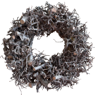 Dutch Dried Natural Wood Root Wreath | Colour: Natural Brown | Diameter 30 centimetres