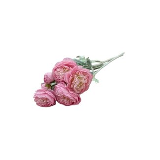 Dutch Dried Pink Ranunculus | Ranunculus or Buttercup artificial flowers | Length ± 50 centimetres | With 3 flowers per stem