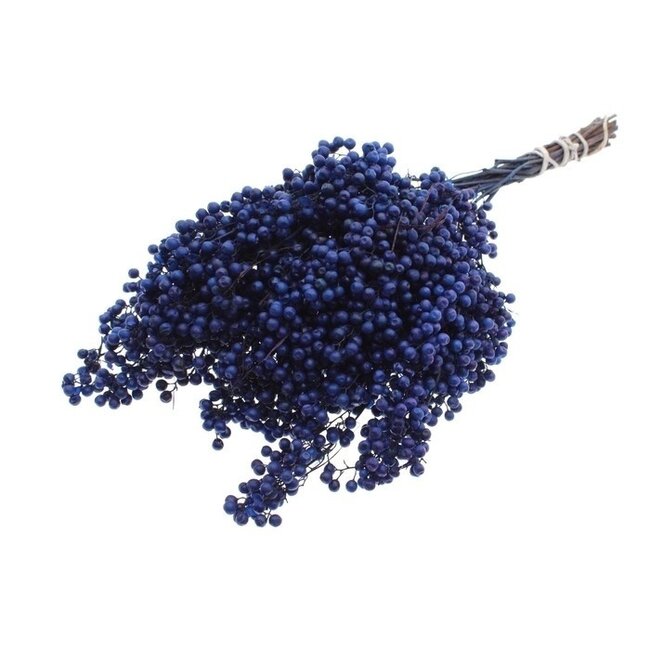 Dark Blue Schinus - Pepper Berries Dried Decoration | Length ± 35 centimetres | Weight ± 150 grams
