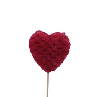 4A Fabric Heart Stake | Colour: Red | Length ± 20 centimetres | Diameter 7 centimetres | Per 6 stakes