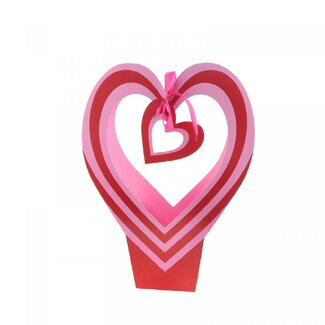 4A Tassen “Your Love” | Kleur: Rood-roze | Lengte 26 centimeter | Breedte 12 centimeter | Hoogte 35 centimeter | Per 10 tassen