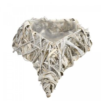 4A Willow Planter Heart | Colour: Grey | Length 33 centimetres | Width 25 centimetres | Height 8 centimetres | Per 2 planters